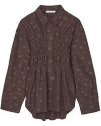 Cecilie Bahnsen - Chemise Froncée Cbbraxton À Fleurs En Jacquard - Lyst