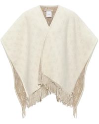 Jimmy Choo - Monogram Fringed Poncho - Lyst