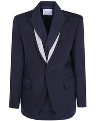 Sacai - Layered Silk Blazer - Lyst