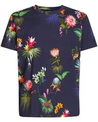 Etro - T-Shirt mit Blumen-Print - Lyst
