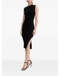 Morgan - Lace-Panelled Ribbed-Knit Midi Dress - Lyst