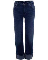Liu Jo - Whiskered Turn-Up Jeans - Lyst