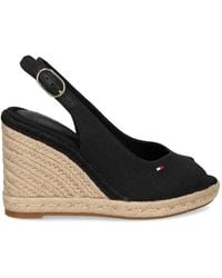 Tommy Hilfiger - Logo-Embroidered Wedge Espadrilles - Lyst