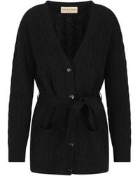 Valentino Garavani - Cardigan Ceinturé En Maille Torsadé - Lyst