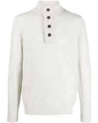 Barbour - Button-Plack Detail Knit Jumper - Lyst