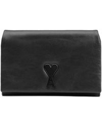 Ami Paris - Mini Schultertasche Mit Logo-Prägung - Lyst