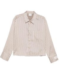 Alysi - Shirt Met Verticale Streep En Borstzak - Lyst