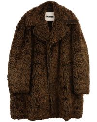 Jil Sander - Einreihiger Mantel aus Faux Fur - Lyst