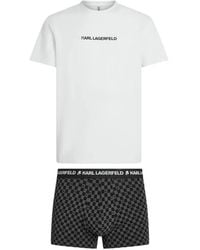 KARL LAGERFELD - Pyjama T-Shirt & Coffret Cadeau À Logo - Lyst
