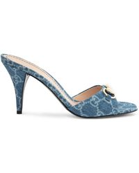 Gucci - Horsebit Monogram-Jacquard Sandals - Lyst