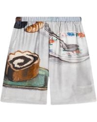 Nanushka - Anne Graphic-Print Elasticated Shorts - Lyst