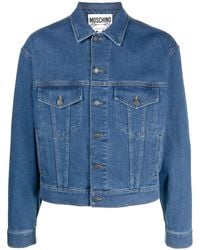 Moschino - Logo-Embroidered Denim Jacket - Lyst