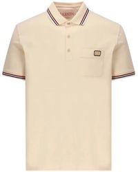 Valentino Garavani - Cotton Piqué Polo Shirt With Vlogo Patch - Lyst