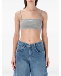 Marine Serre - Logo-Patch Ribbed-Knit Bra - Lyst