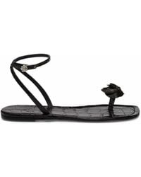 Magda Butrym - Crocodile-Effect Rose Sandals - Lyst