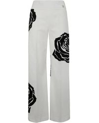 Blugirl Blumarine - Broek Met Roospatroon - Lyst