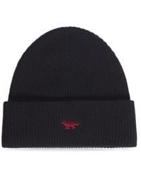 Maison Kitsuné - Bonnet Côtelé À Broderie Renard - Lyst