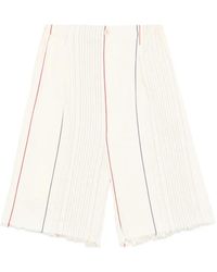 Phisique Du Role - Pinstripe Frayed-Hem Shorts - Lyst
