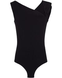 Karl Lagerfeld - Asymmetric Organic-cotton Bodysuit - Lyst