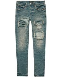 Purple Brand - P001 Vintage Square Patch Repair Slim-fit Jeans - Lyst