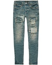 Purple Brand - P001 Vintage Square Patch Repair Slim-fit Jeans - Lyst