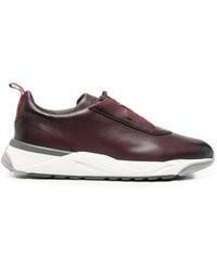 Santoni - Perforated Leather Sneakers - Lyst