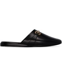Gucci Slippers à détail de mors métallique - Noir