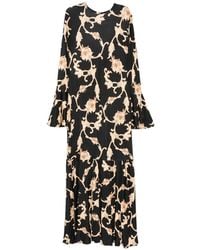 La DoubleJ - Alba Floral-Print Fluted-Sleeve Dress - Lyst