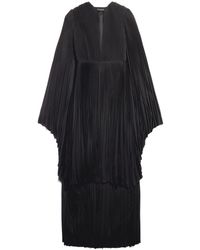 Balenciaga - Robe longue plissée à col v - Lyst