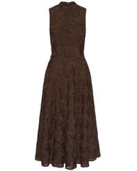 ROTATE BIRGER CHRISTENSEN - Floral-Jacquard Sleeveless Midi Dress - Lyst