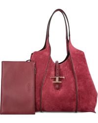 Tod's - T Timeless Suede Shoulder Bag - Lyst