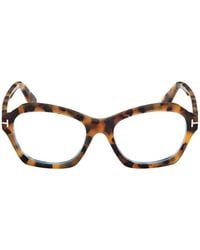 Tom Ford - Tortoiseshell-Effect Geometric-Frame Glasses - Lyst