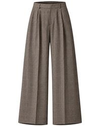 LE SULLY STUDIO - Pantalones A Cuadros Príncipe De Gales Con Pinzas - Lyst