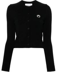 Marine Serre - Fitted Cropped Cardigan With Button-Down Front - Lyst