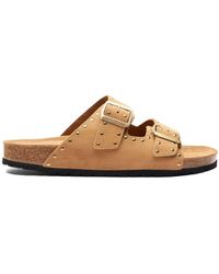 SCAROSSO - Hopi Stud-embellished Suede Sandals - Lyst