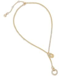 DKNY - Crystal-Embellished Padlock Necklace - Lyst
