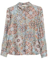 Momoní - Floral-Print Silk Shirt - Lyst