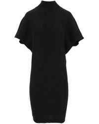 FEDERICA TOSI - High-Neck Short-Sleeve Mini Dress - Lyst