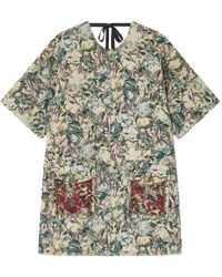 Ganni - Mini Tapestry Kimono Dress - Lyst