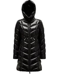 Moncler - Marus Geometrisch Gesteppte Lange Daunenjacke Mit Kapuze, Damen, Größe - Lyst