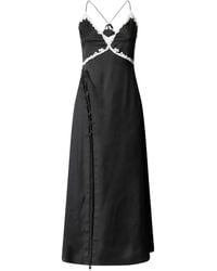 Pinko - Slit And Lace Inserts Long Dress - Lyst