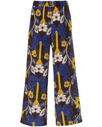 P.A.R.O.S.H. - Floral-print Silk Palazzo Trousers - Lyst