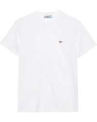 Prada - T-Shirt En Coton À Plaque Logo - Lyst