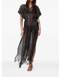 Twinset - Semi-transparentes Kleid mit Fransen - Lyst
