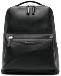 Santoni - Logo-debossed Leather Backpack - Lyst