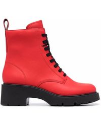 Camper Milah Lace-up Boots in Black 