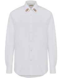Alexander McQueen - Embroidered-collar Cotton Shirt - Lyst