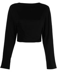 RTA - Top Corto A Maniche Lunghe Con Scollo A V - Lyst