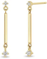 Zoe Chicco - 14Kt Diamond Drop Earrings - Lyst