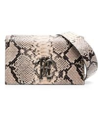 Roberto Cavalli - Snakeskin-Print Leather Shoulder Bag - Lyst